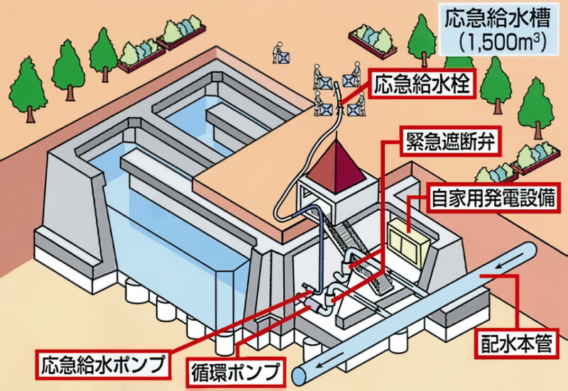 災害救急ステーションの機能を説明したイラスト。