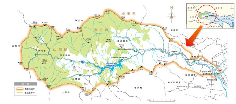 東京都水源林マップの画像