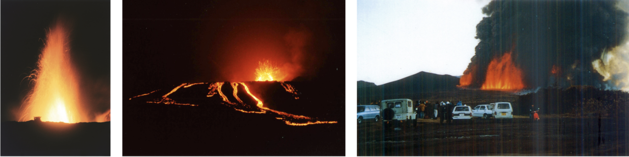1986年の伊豆大島の噴火の様子の写真
