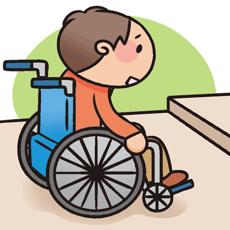 車椅子に乗っている人のイラスト