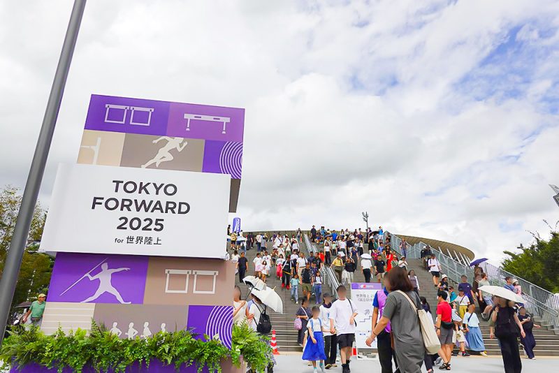 世界陸上の会場付近の様子